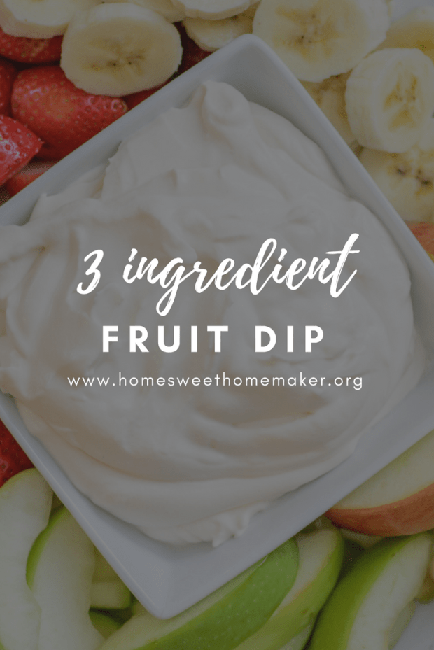 3 ingredient fruit dip - quick + easy snack / appetizer recipe