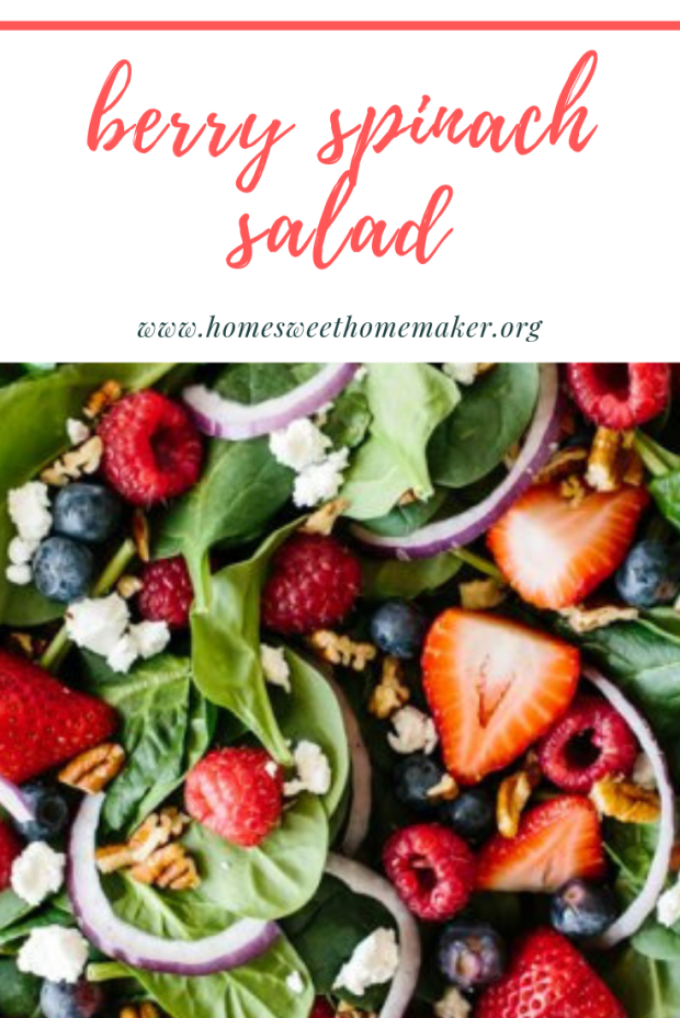 mixed berry strawberry blueberry raspberry spinach salad fresh side chicken feta cheese healthy main dish recipe meal ideas delicious fruity summer potluck cookout recipes